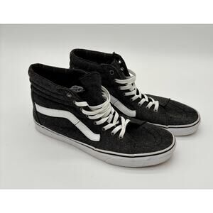 VANS Sk8 Hi Mens 12 Tweed Black True White Sneaker Shoes High Tops Athletic
